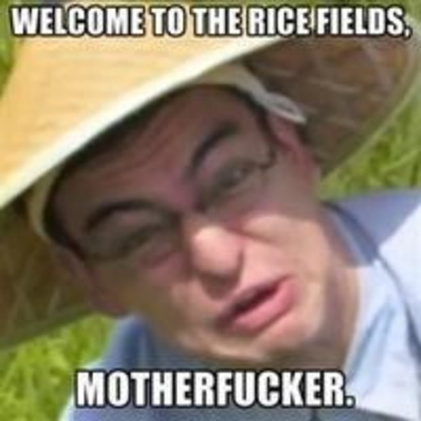 Welcome to the Rice Fields, Motherfucker meme